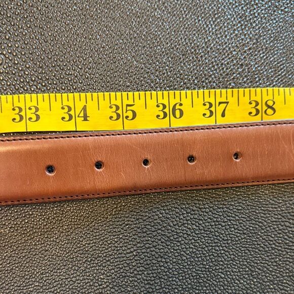 To Boot New York Adam Derrick Brown Tan Leather Belt with Silver Buckle Size 36 - Picture 12 of 13